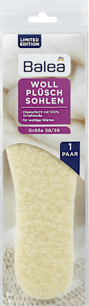 Einlegesohlen Woll Plüsch, Gr. 38-39 (1 Paar) Balea