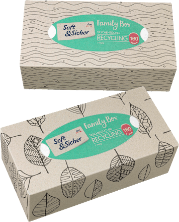 Taschentücher Box Recycling 3-lagig Soft&Sicher