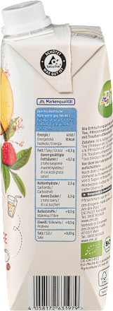 Bio jeges tea, fehér tea őszibarackvelővel és málnalével dmBio