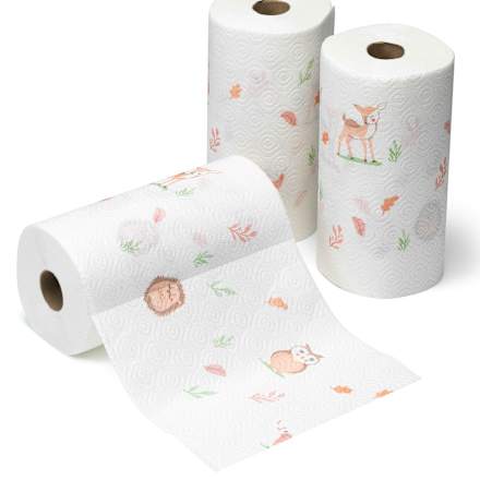 Ręcznik papierowy z motywem, 3-warstwowy, 3x100 listków Saugstark&Sicher