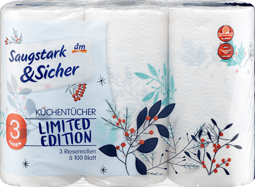 Ręcznik papierowy z motywem, 3-warstwowy, 3x100 listków Saugstark&Sicher