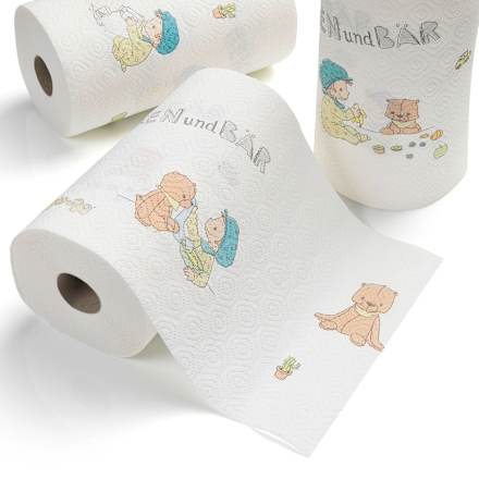 Ręcznik papierowy z motywem, 3-warstwowy, 3x100 listków Saugstark&Sicher