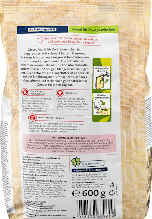 Nagerfutter, Menü für Zwergkaninchen, Naturverliebt Dein Bestes