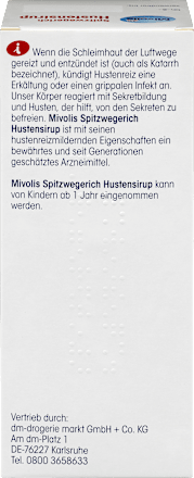 Spitzwegerich Hustensirup  Mivolis