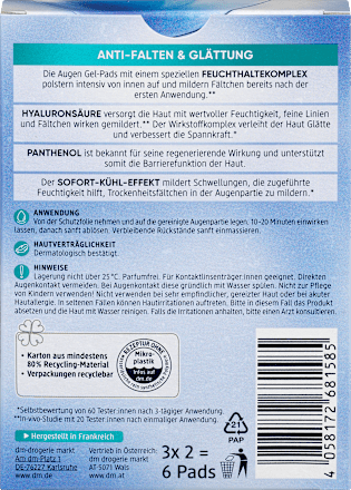 Augen Gel-Pads Beauty Hyaluron (3 Paar) Balea