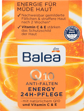Energetyzujący krem przeciwzmarszczkowy Q10, 24-godzinna pielęgnacja Balea