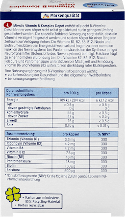 Vitamin B Komplex Depot, Kapseln 60 St Mivolis
