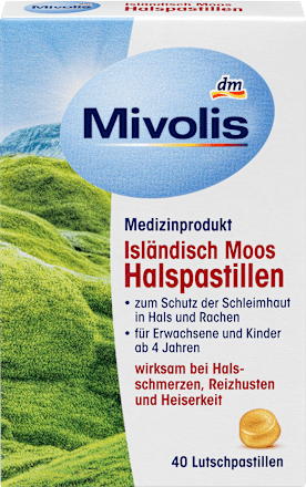 MivolisIsländisch Moos Halspastillen, 40 StMedizinprodukt