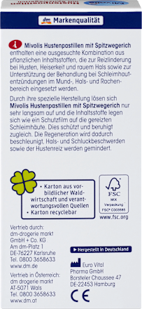 Husten-Pastillen mit Spitzwegerich Mivolis
