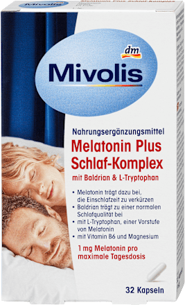 Nahrungsergänzungsmittel Melatonin Plus Schlaf-Komplex Mivolis