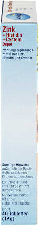 Cynk+ Histydyna + Cysteina w tabletkach depot, 40 szt. Mivolis