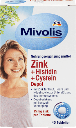 Zink + Histidin + Cystein Depot, Tabletten 40 St. Mivolis