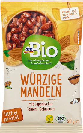 Mandeln würzig mit japanischer Tamari-Sojasauce dmBio