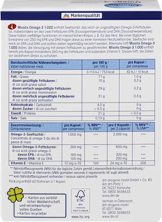Omega-3 1.000, Kapseln 60 St. Mivolis