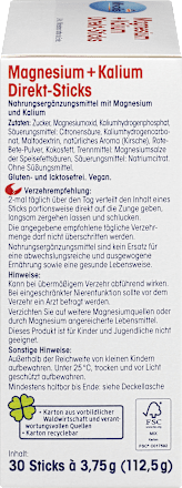 Magnesium + Kalium Direkt-Sticks 30 St. Mivolis