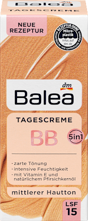 Krem BB na dzień, wyrównujący koloryt, do średniej karnacji Balea
