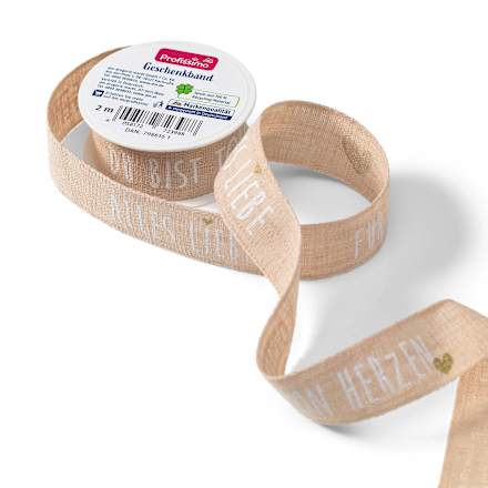 Geschenkband aus Leinen mit Schriftzug Profissimo