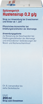Spitzwegerich Hustensirup  Mivolis
