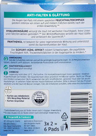 Augen Gel-Pads Beauty Hyaluron (3 Paar) Balea