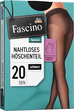 Strumpfhose nahtlos 20 DEN, Gr. 38/40, schwarz Fascino