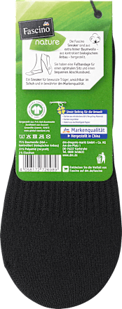 Skarpety typu SNEAKER z bawełną BIO, czarne, rozmiar 35/38 Fascino