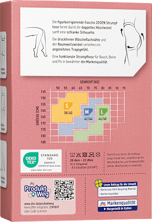 Strumpfhose Soft-Forming schwarz Gr. 46/48,  20 DEN Fascino