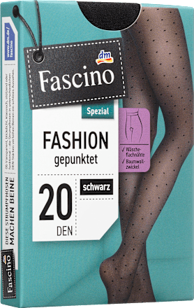 Rajstopy w kropki, grubość 20 den, czarne, rozmiar 46/48 L Fascino
