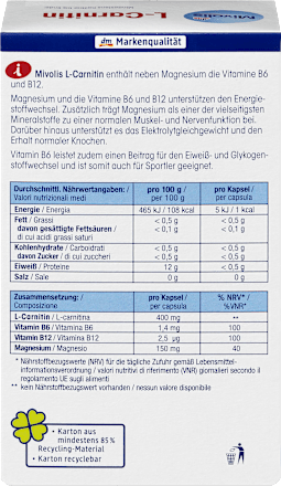 L-Carnitin Kapseln, 60 St. Mivolis