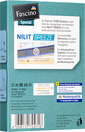 Skarpetki NILIT® BREEZE, grubość 15 den, make-up, rozmiar 35-38 Fascino