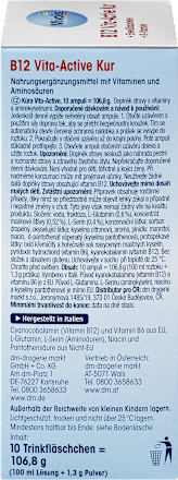 B12 Vita-Active Kur + Eiweißbausteine + B-Vitamine, hochdosiert, 10 Trinkfläschchen Mivolis