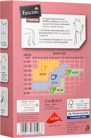 Rajstopy delikatnie modelujące sylwetkę, grubość 20 den, cieliste, rozmiar 46/48 L Fascino