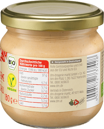 Aufstrich Streichcreme Paprika Chili dmBio