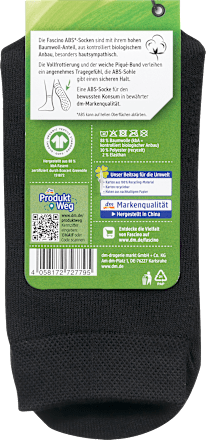 ABS Socken mit Bio-Baumwolle schwarz Gr. 39-42 Fascino