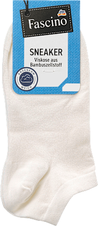 Sneaker Socken mit Bambus-Viskose weiß Gr. 35-38 Fascino