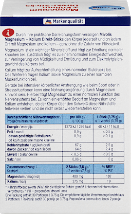 Magnesium + Kalium Direkt-Sticks 30 St. Mivolis