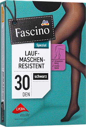 punčochové kalhoty odolné proti protržení, 30 DEN, černé, vel. 42-44 Fascino