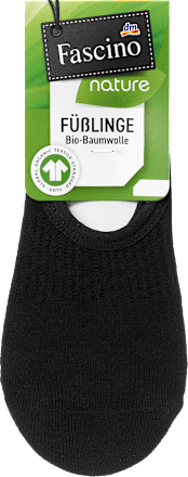 Füßlinge mit Bio-Baumwolle schwarz Gr. 39-42 Fascino