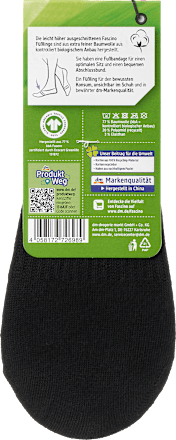 Füßlinge mit Bio-Baumwolle schwarz Gr. 39-42 Fascino