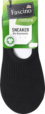 Skarpety typu SNEAKER z bawełną BIO, czarne, rozmiar 35/38 Fascino