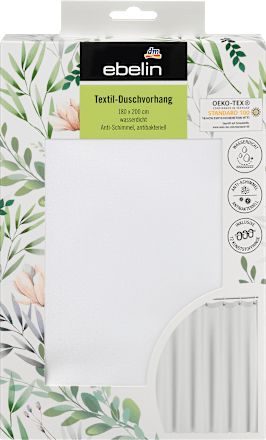 Textil-Duschvorhang uni-farben weiß ebelin
