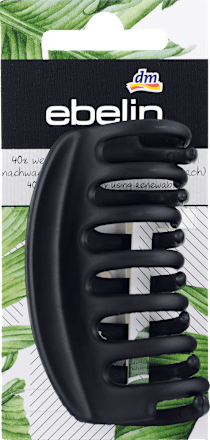 Štipec do vlasov, slamený, veľký - čierny ebelin