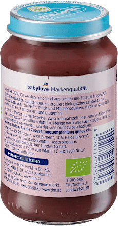 Bio sadna kašica z borovnico, breskvijo in hruško, od 5. meseca babylove