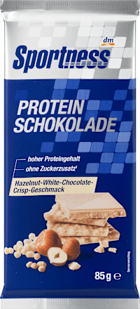 Czekolada proteinowa biała, z orzechami laskowymi i chrupkami Sportness
