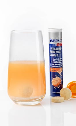 Brausetabletten, Vitamine + Mineralstoffe, Orangen Geschmack (15 Stück) Sportness