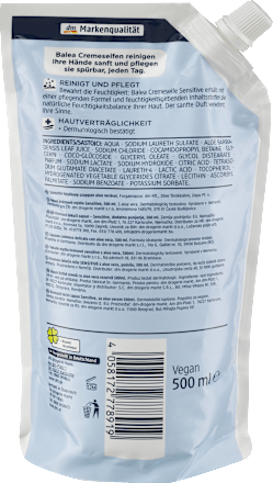 Cremeseife Sensitive mit Aloe Vera Nachfüllbeutel Balea