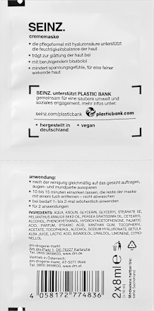 Crememaske hyaluron SEINZ.