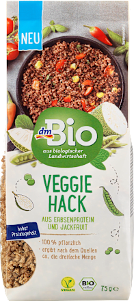 Vegánska pochúťka z hrachového proteínu a jackfruitu Veggie Hack dmBio