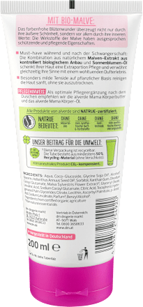 Krem-olejek pod prysznic dla kobiet w ciąży, malwa BIO alverde NATURKOSMETIK