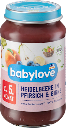 Borówki z brzoskwinią i gruszką od 5. miesiąca życia babylove