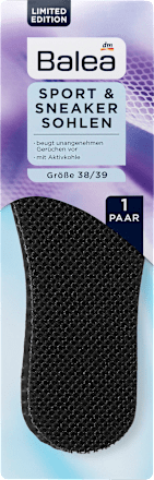 Einlegesohle Sport&Sneaker schwarz, Gr. 38/39 (1 Paar) Balea